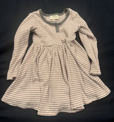 Miki Miette 18m Long Sleeve Dress Pink Stripe