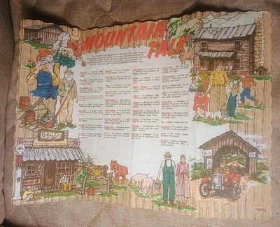 Vintage Appalachian Mountains Mountain Talk Saying Paper Placemat - 13'' X 9.5''