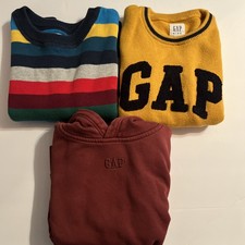 Gap Kids Bundle Lot Sz S 6-7 Multicolor Striped & Logo Sweater, Hoodie
