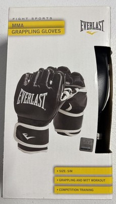 NEW EVERLAST FIGHT SPORTS MMA GRAPPLING GLOVES Size S/M, Black