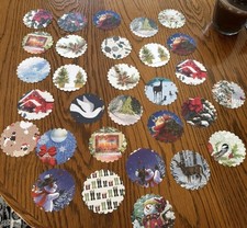 30 Christmas Scallop Circle Die Cut Punches Random 3  From New Cards Scrapbook