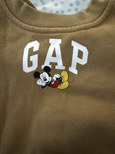 GAP x Disney Mickey Mouse 2pc Baby Sweatsuit Set Brown 0-3M Sweatshirt/Pants