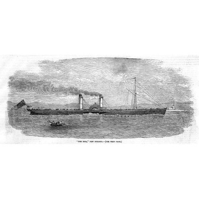 SCHIFFE Der neue Dampfer Iona - Antikdruck 1855