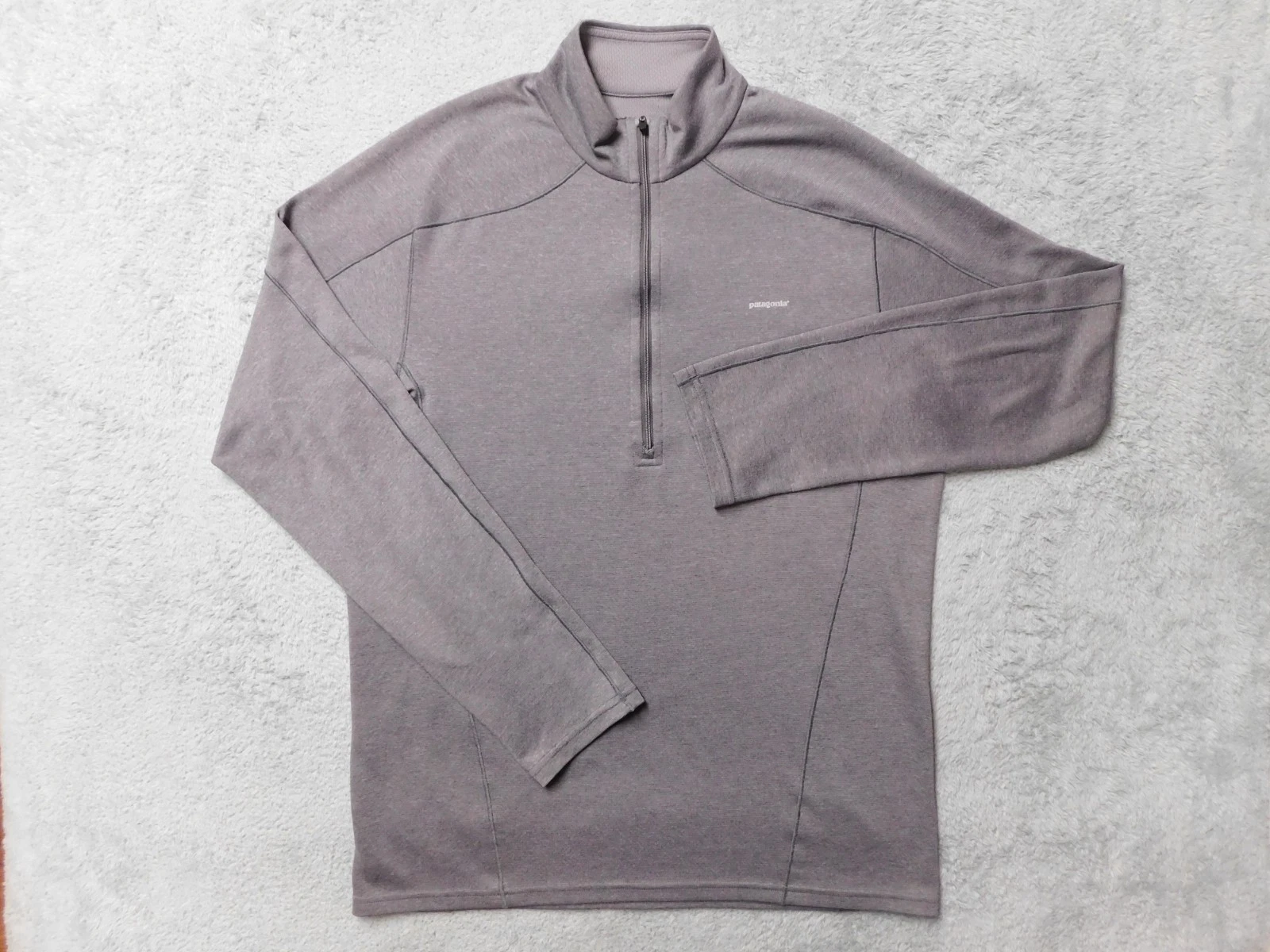 Patagonia Mens M Capilene 3 Midweight 1/4 Zip-Neck Baselayer Pullover Shirt Gray