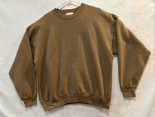 Vintage Hanes Premium Weight Brown Blank Crewneck Sweatshirt Size XL USA Made