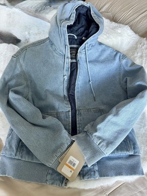 Levi s Light Blue Denim Hooded Jacket With Navy Lining NWT!!!!