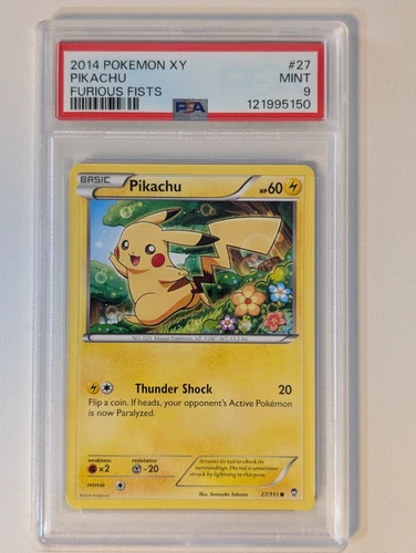 2014 Pokemon XY Furious Fists PSA 9 Pikachu #27 Non-holo MINT FRESH SLAB