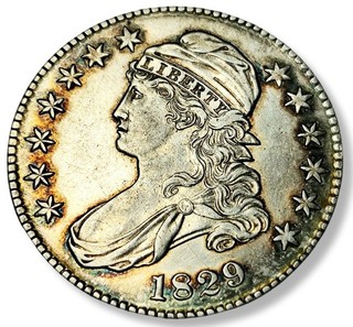 1829 50C CAPPED BUST HALF DOLLAR FROM ORIGINAL COLLECTION