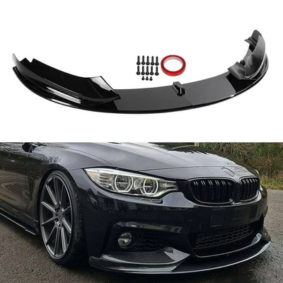 CARSOUL2019 M PERFORMANCE FOR BMW 4 SERIES F32 F33 F36 GLOSS BLACK FRONT BUMPER SPLITTER LIP