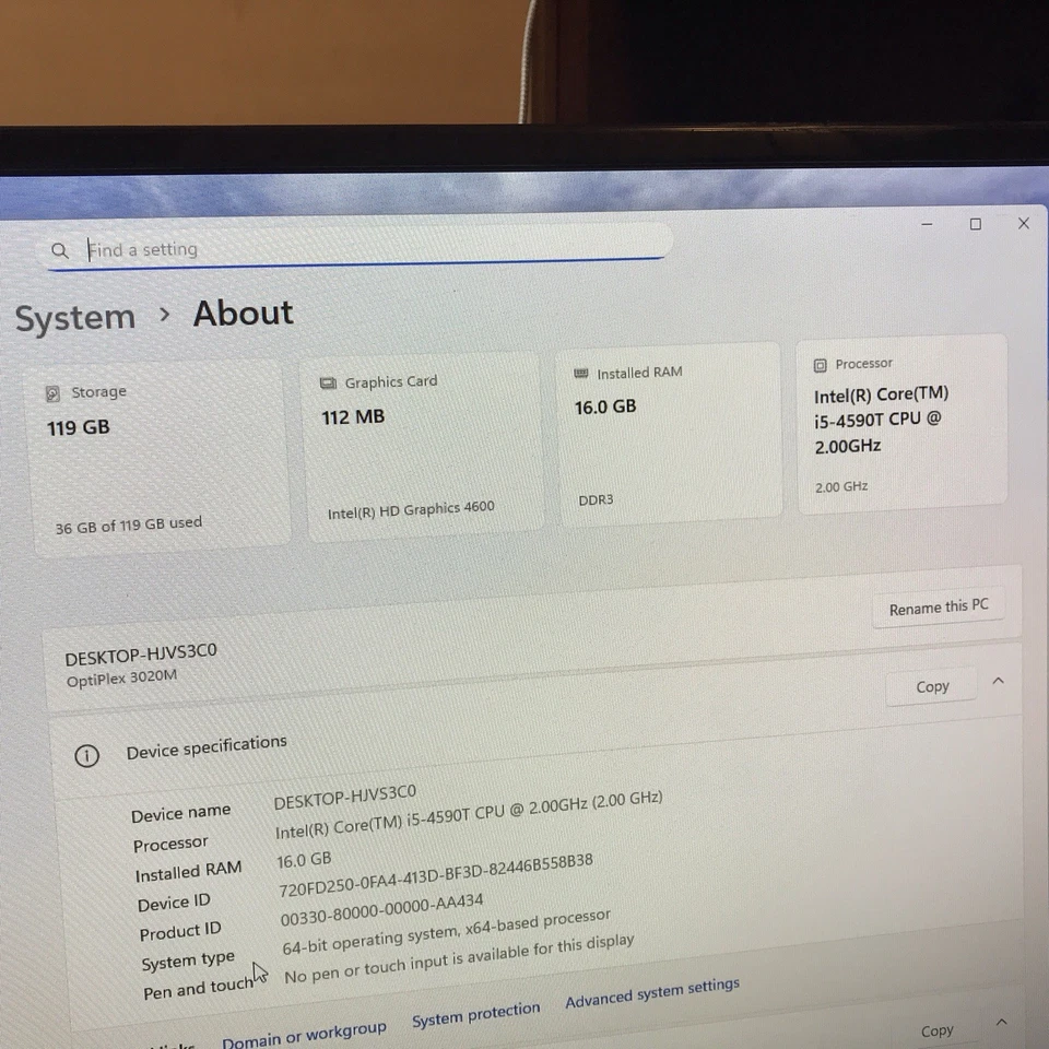 Mini PC Dell OptiPlex 3020M #2 Core i5 Windows 11 Pro 128 GB SSD 16 GB RAM Wi-Fi Foto 4 de 4