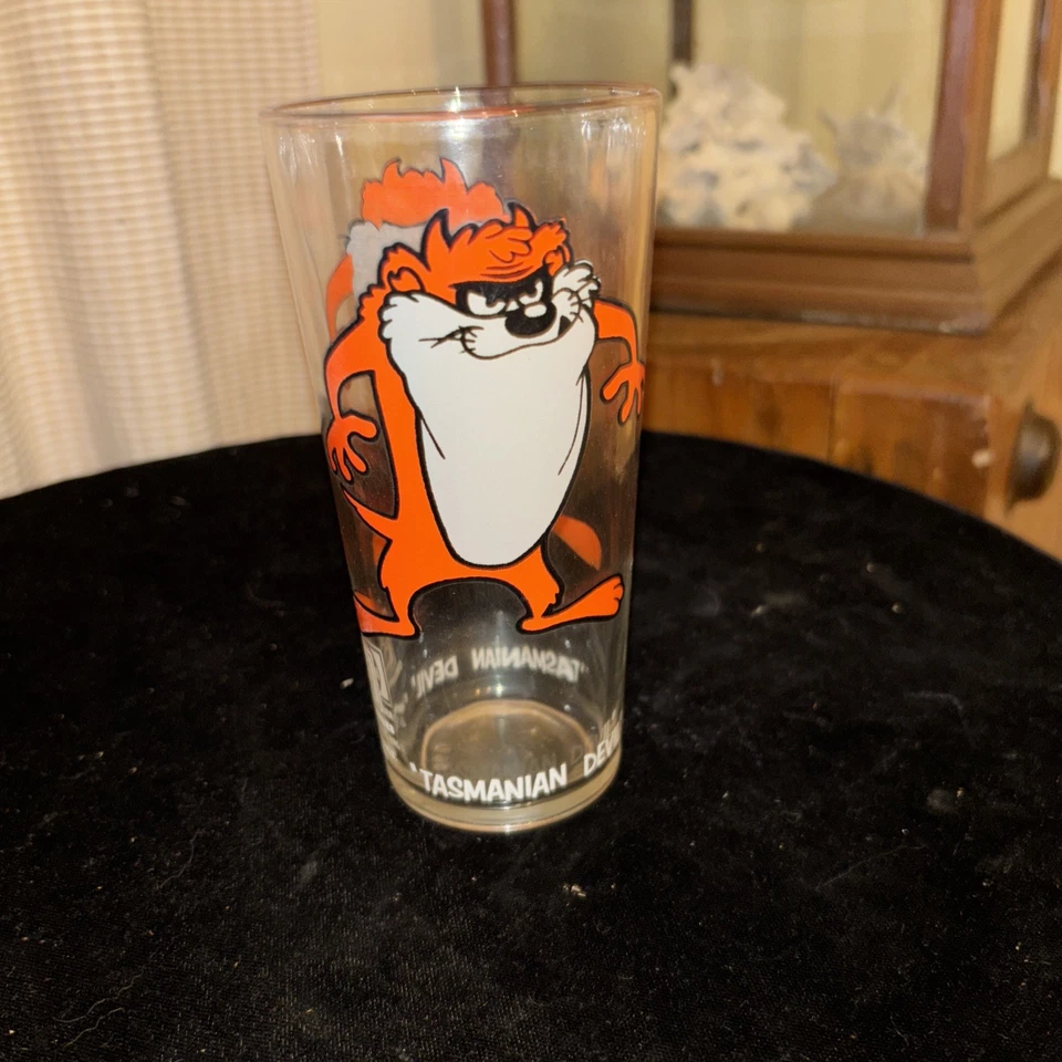 Tasmanian Devil Pepsi Collector Series Glass Looney Tunes Vintage 1973 Naranja Foto 2 de 4