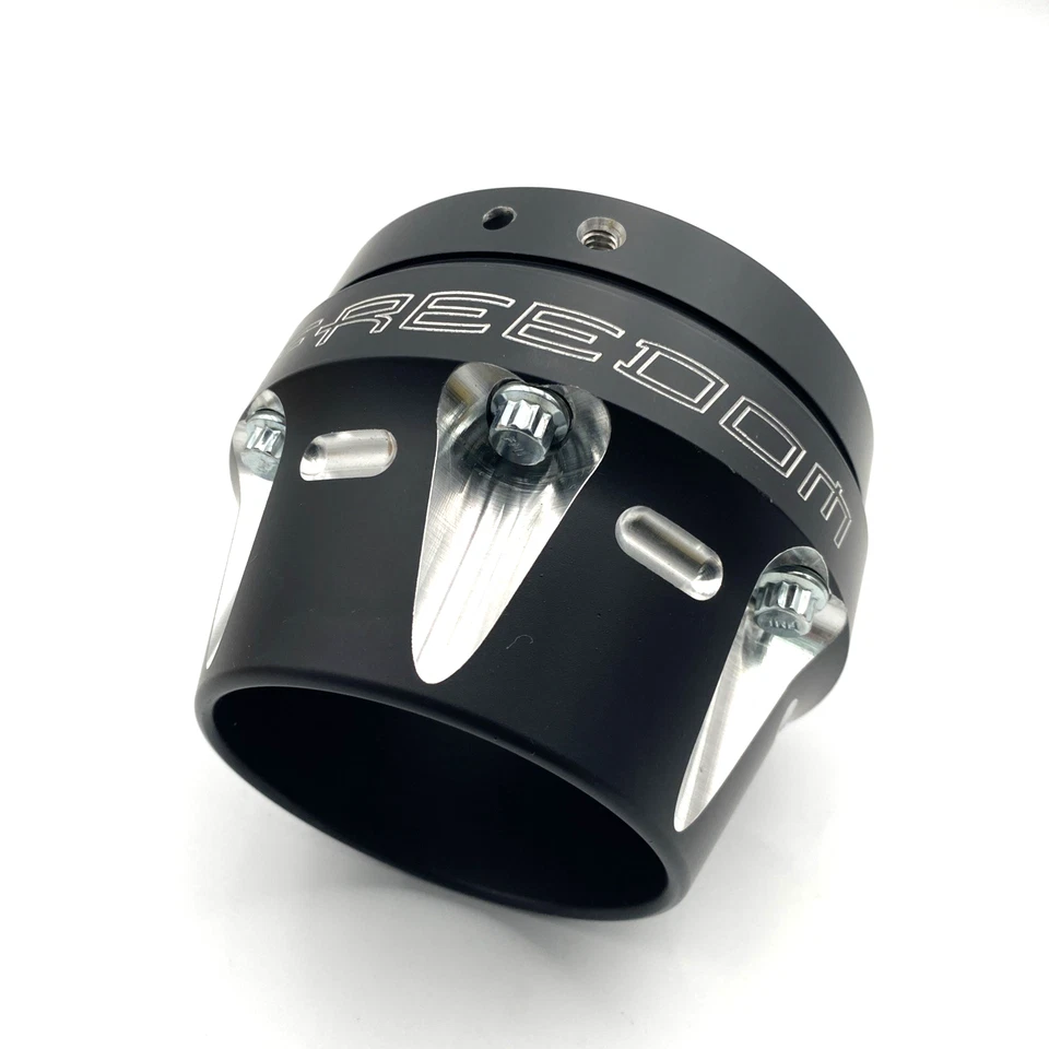 Freedom AC00073 American Outlaw 4,5 pulgadas negro contraste punta de escape tapa Harley Foto 3 de 4