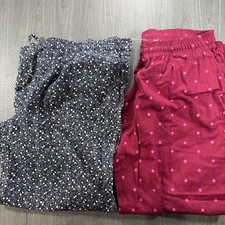 gap womens 2-pack flannel pajama pants XL navy red polka dot 100 Cotton NWT