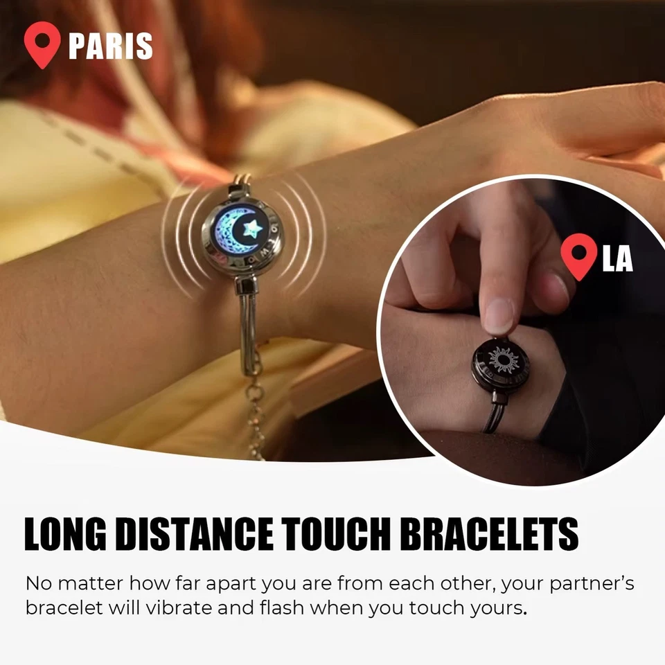 Totwoo Long Distance Relationship Bracelet for Couples, Snake Chain,Couples Gift - Image 3 of 4