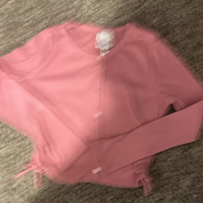 Belle Du Jour Juniors L Pink Knit Button Front Cardigan Sweater Long Sleeve