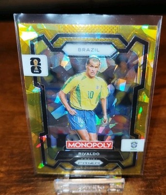 2026 Panini Prizm Monopoly World Cup Gold Cracked Ice #21 Rivaldo - Brazil