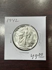 1942 LIBERTY WALKING SILVER HALF HIGH GRADE UNC