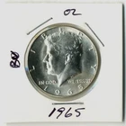 1965 Kennedy Half Dollar BU Mint 40% Silver - .1479 oz silver - Lot #2