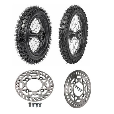 offroad Wheel 60/100-14 + 80/100-12 Tire Tube Rim Rotor for Apollo SSR 110cc 70