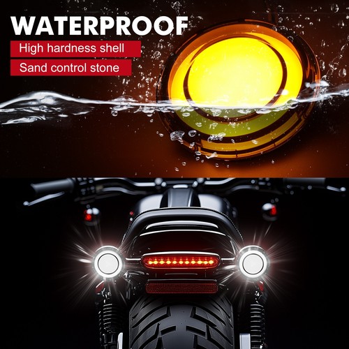 2x1157 LED Turn Signal Light Blinker White Amber For Harley Touring Dyna Softail - Picture 4 of 11