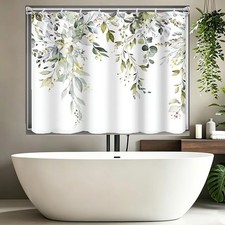 Waterproof Short Shower Window Curtain for Bathroom - 40x36 Inches Small Bath...