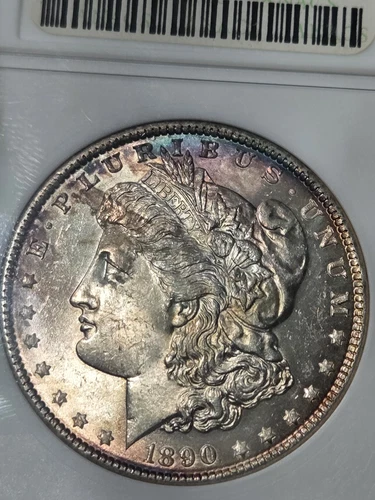 1890 $1 Morgan Dollar ANACS MS61 Soapbox Toned #480707