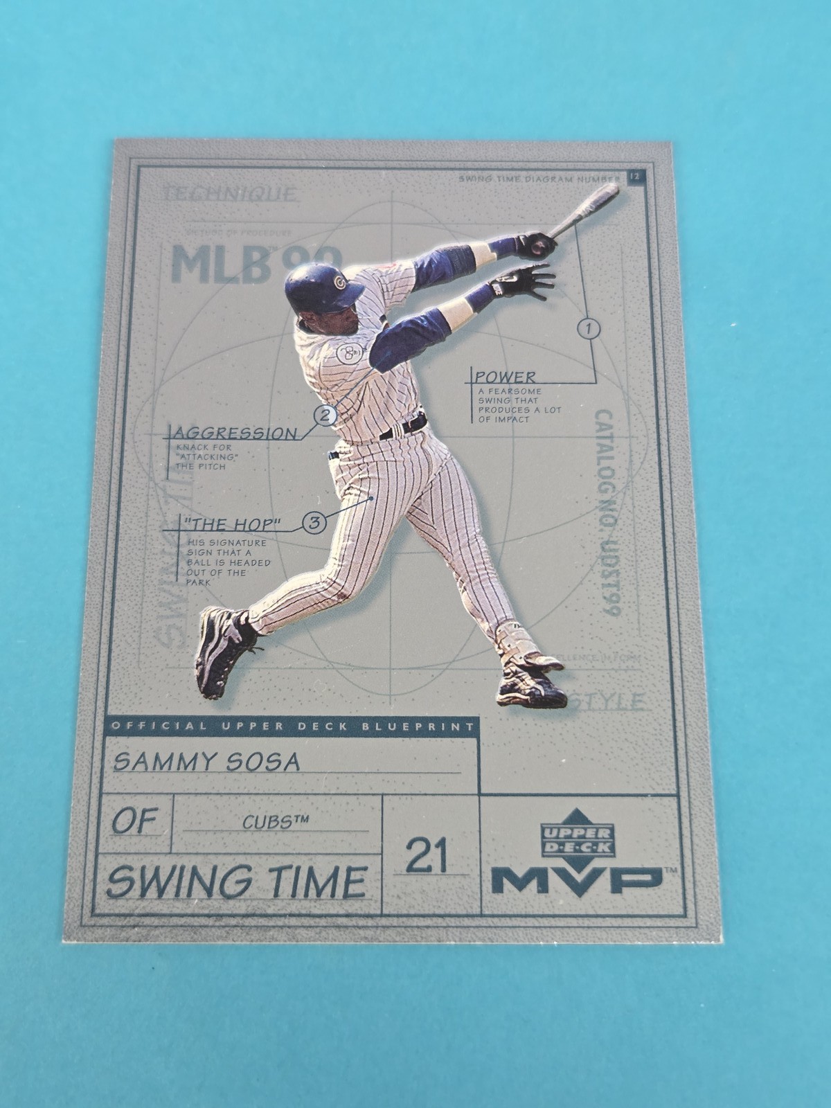 1999 Upper Deck MVP Swing Time #S3 Sammy Sosa Chicago Cubs BASEBALL Card 6I