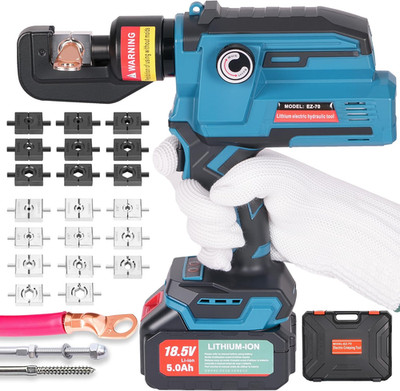 Electric Hydraulic Cable Lug Crimping Tool Kit with 20 Dies