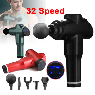 Massage Gun Percussion Massager 32 Speed Deep Tissue Muscle Vibrating  Relaxing