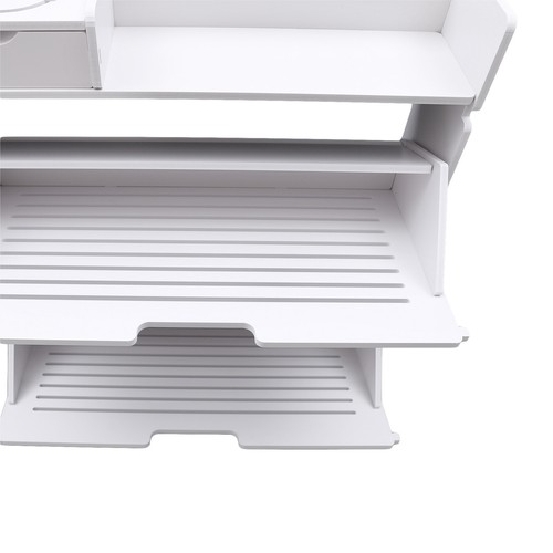 Tipping Bucket Modern Shoe Rack PVC Shoe Storage Cabinet Organizer 2 Layer White - Picture 9 of 12