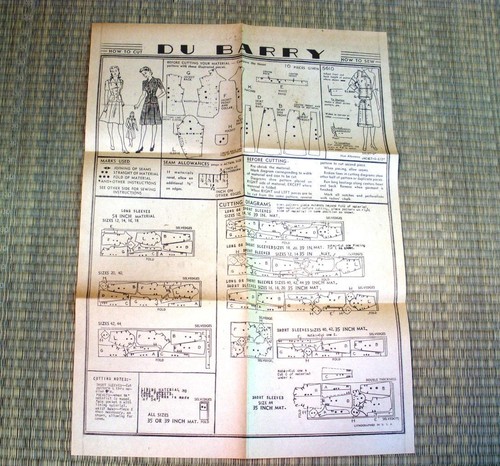 Vintage 1943 DU BARRY Ladies Fashion Two Piece Dress Pattern Size 14, Bust 32 - Picture 5 of 8