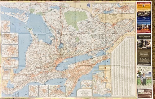2012 Official Road Fold Out Map Ontario Canada Wall Decor