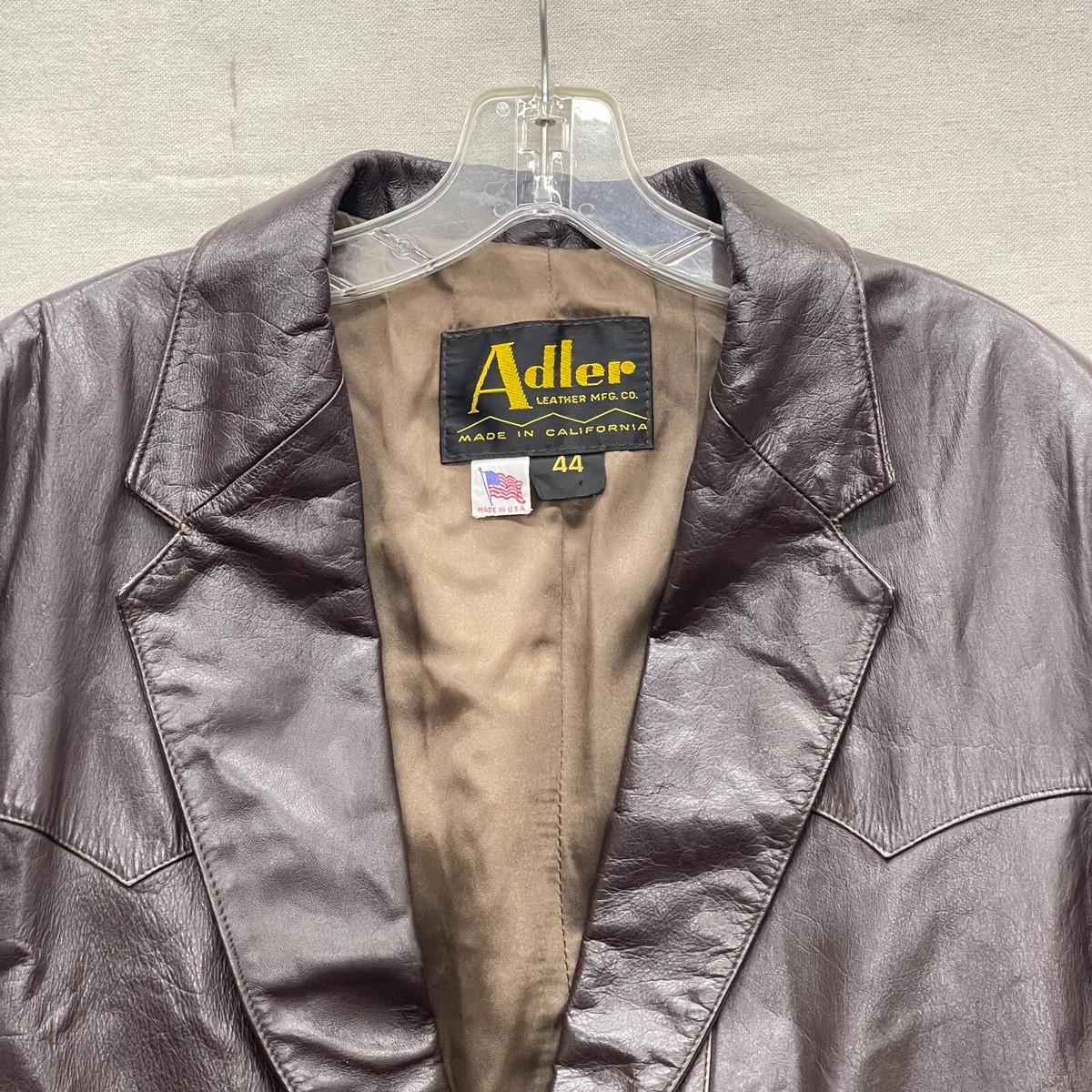 Vintage 70s 80s Adler Dark Brown Soft Leather Blazer Coat - Made