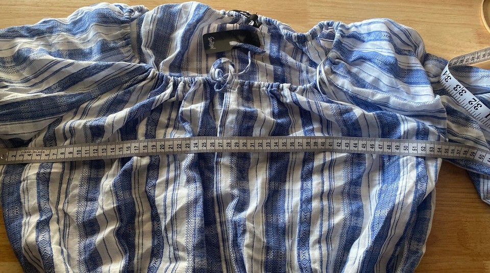 Sportsgirl Blue & White Striped Crop Top Size 8 New With Tags eBay