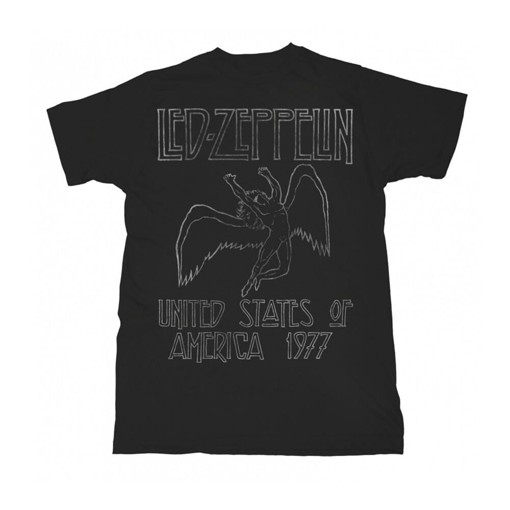 LED ZEPPELIN - USA 1977 BLACK T-Shirt XX-Large
