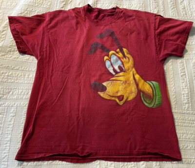 ディズニー ヴィンテージ プルート Tシャツ XLサイズ ポスターデザイン Disneyland WDW SIZE XL PLUTO Side Wrap Front Back Graphic T-Shirt