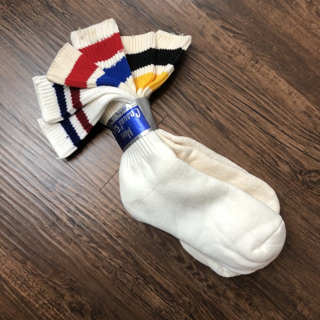 Vintage NWT Men's Orlon Socks 3 Pack Size 1013 Striped Tube Socks Made