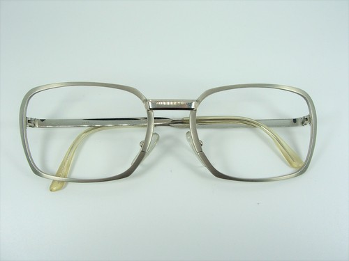 Luxury eyeglasses Platinum plated Titanium alloy square frames hyper vintage NOS - Picture 9 of 10