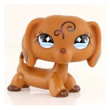 Mini Pet Shop LPS Sausage dog 640 Brown Dachshund Who Love LPS Kids Gift Rare