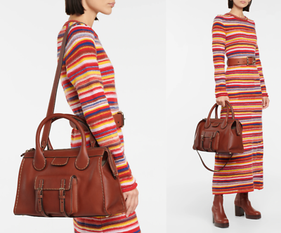 ハンドバッグ CHLOE EDITH MEDIUM DAY BAG CHLOÉ Edith Medium Tote Day Bag Topstuched Leather Tasche