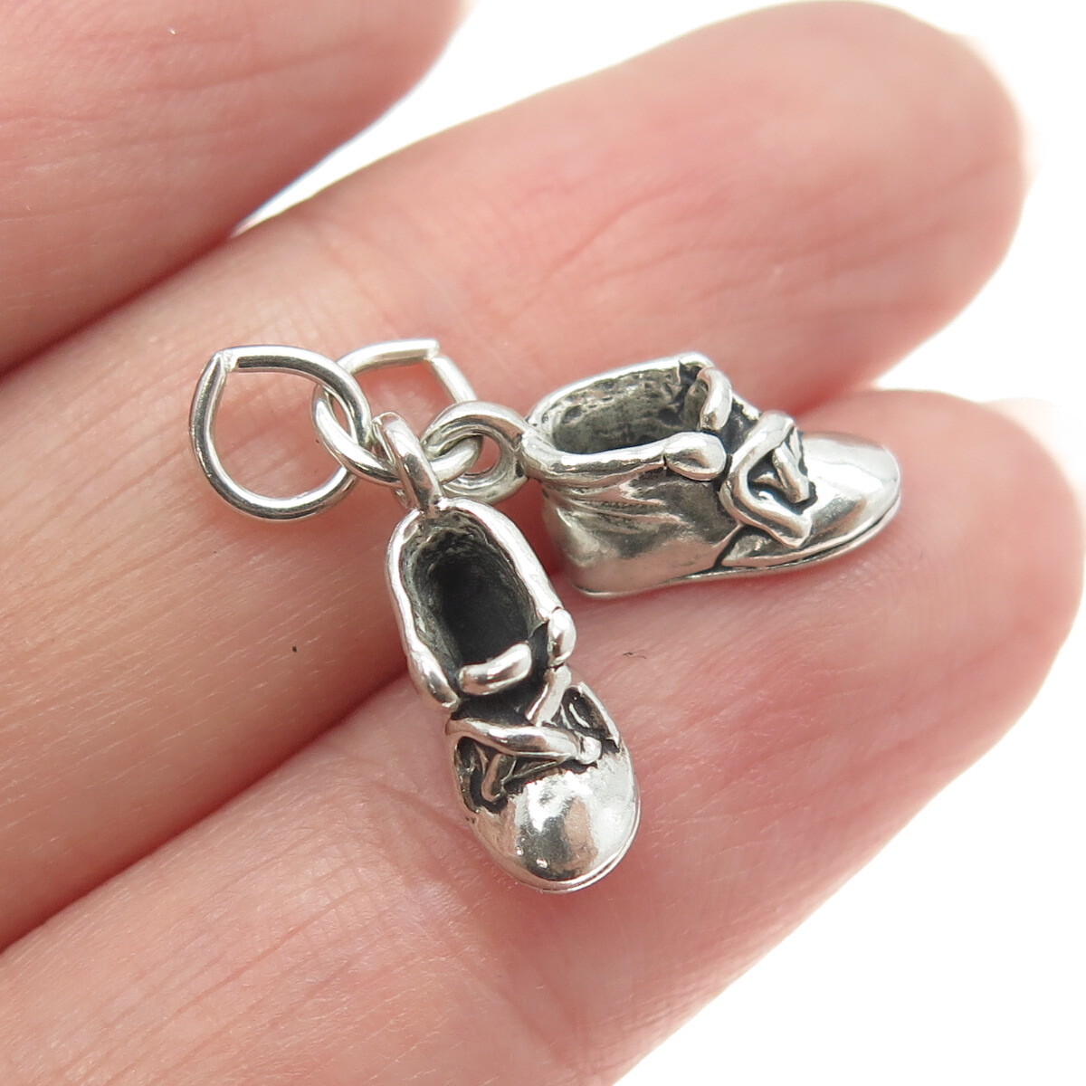Cowboy Boot Charm 3D Sterling Silver Antiqued Finish Cowboy Boot Charm 3D Sterling Silver Antiqued Finish