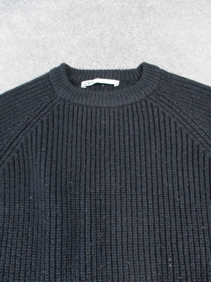 Suéter feminino Zara pequeno malha preta - Imagem 2 de 4