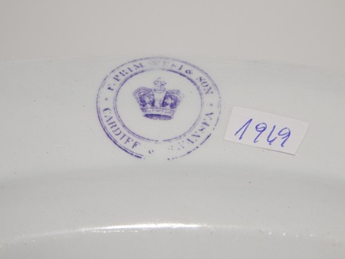 Antique Rare Staffordshire Ceramic Tray Primavesi 1860 Ermine Border Purple - Picture 7 of 7