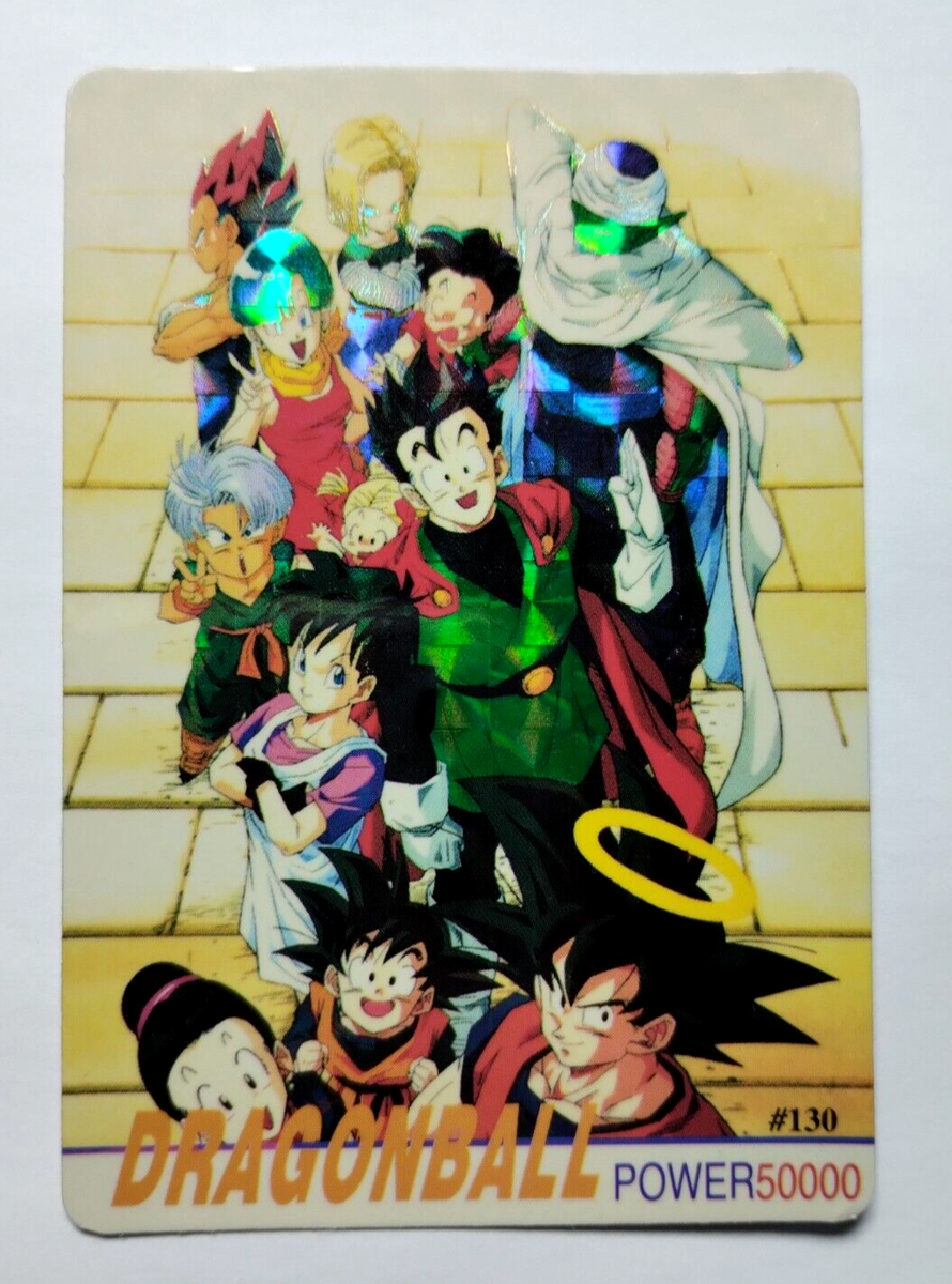 1999 DRAGON BALL Z Card #130 SON GOKU CHI-CHI GOTEN GOHAN VTG Foil