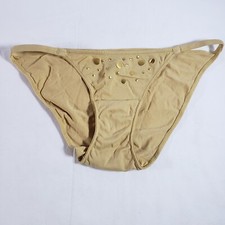 Victoria's Secret Body by Victoria String Bikini Small Beige Embellished Bling
