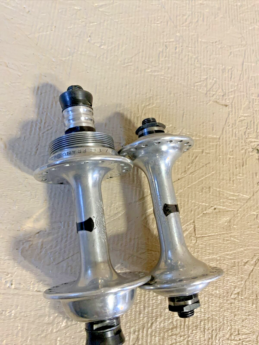 Lot De Moyeux Campagnolo Record 36H – 100-126 Mm, Aluminium Argent, Filetage Français, QR