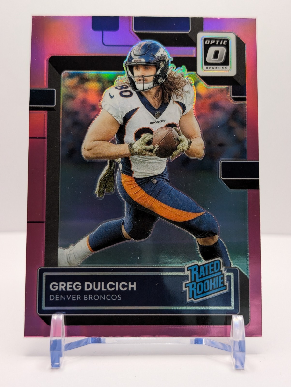 2022 Donruss Optic Greg Dulcich #288  Rated Rookie Pink