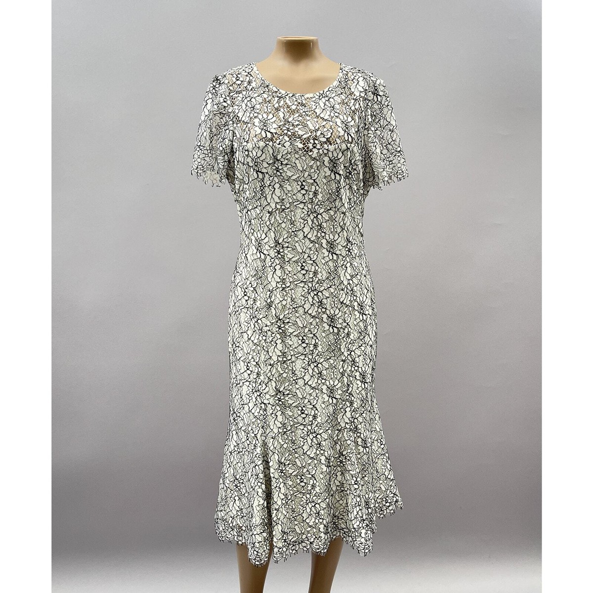 lace asymmetric cocktail dress eliza j Women 6 White Black Midi Flare Sheath Party shoulder evening dress featuring Blue Christening Dresses A-line dress bustle style Color:Daffodil