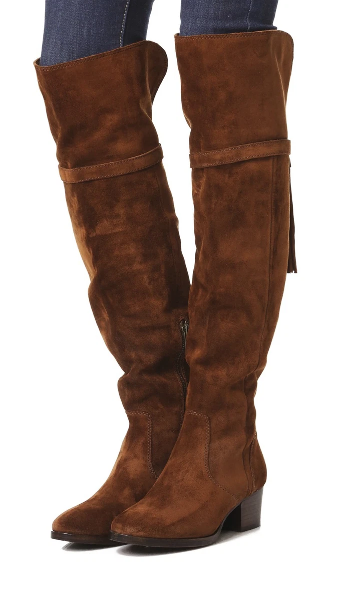 Frye Boots Stretch Back Clara Tassel Over The Knee Booties 8.5