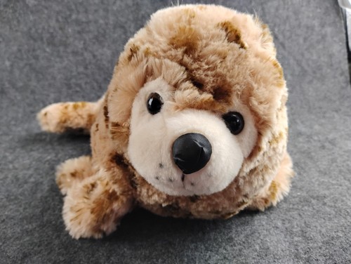 Petting Zoo Seal Plush Stuffed Animal Tan Brown Soft Toy Spotted Speckled 14" - Picture 2 of 12